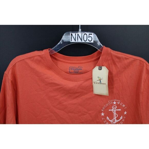 CARIBEAN ANCHOR EXPEDITIO TEE ORANGE KICK BACK SAILING SIZE L NWT - Picture 6 of 7